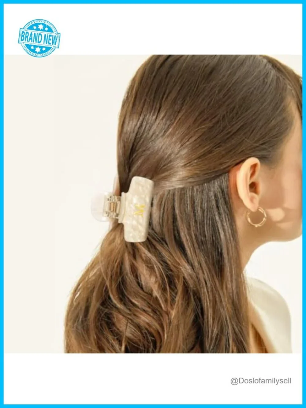 Personalized Initial Hair Claw Clip - Acrylic Glitter Accessory for Women